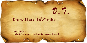 Daradics Tünde névjegykártya