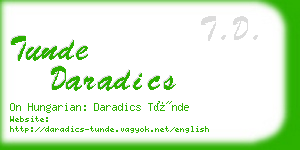 tunde daradics business card